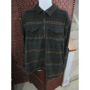 Mens Polo Chaps 1/4 Zip Pullover Fleece Shirt Size XL Shapes Multi Color